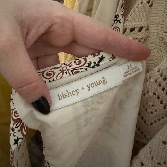 Anthropologie Bishop+Young Spencer Halter Top Beige Paisley - Picture 3 of 7